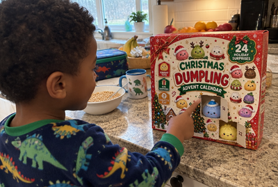 Boy pointing at today's number on the calendar