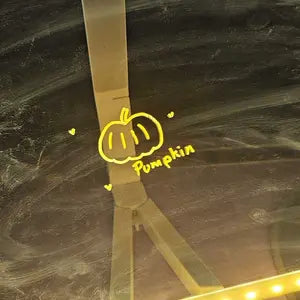 Customer photo of a glowing pumpkin doodle